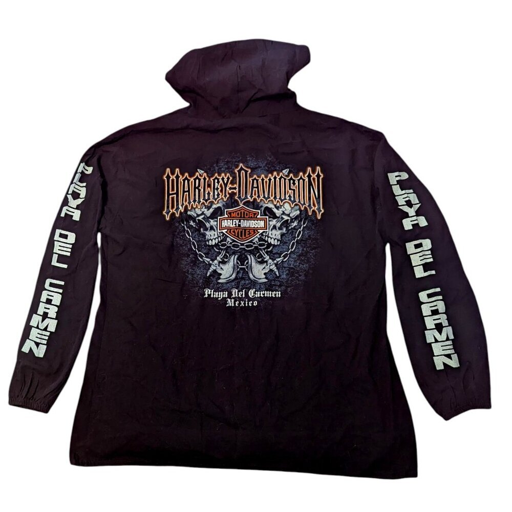 Harley-Davidson Jacket‎ Hoodie Playa Del Carmen Motorcycle Pockets Unisex LG